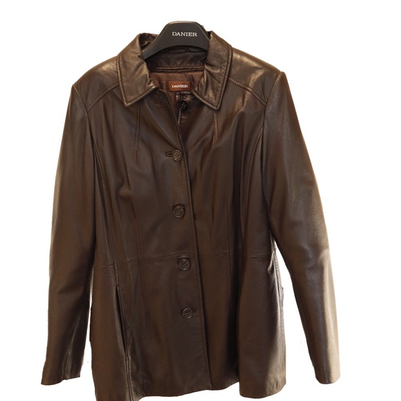 Danier , dark brown, leather jacket, XL - Picture 11 of 13